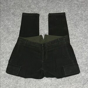 Balmain Olive Green Velvet Cargo Pants